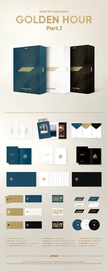(Stock) ATEEZ 10TH MINI ALBUM GOLDEN HOUR : PART. 1 (Random Ver) - Image 2